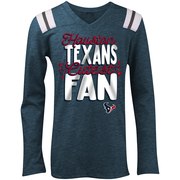 Add Houston Texans 5th & Ocean by New Era Girls Youth Cutest Fan Tri-Blend V-Neck Long Sleeve T-Shirt - Heather Navy To Your NFL Collection