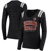 Add Cincinnati Bengals 5th & Ocean by New Era Women's Tri-Blend Long Sleeve V-Neck T-Shirt - Black To Your NFL Collection