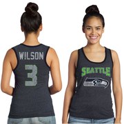 Add Russell Wilson Seattle Seahawks Majestic Women's Tri-Blend Wordmark Name & Number Tank Top - College Navy To Your NFL Collection