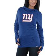 Add New York Giants Majestic Women's Great Play Pullover Hoodie - Heathered Royal To Your NFL Collection