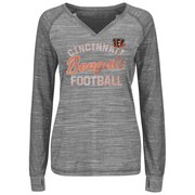 Add Cincinnati Bengals Majestic Women's Lead Play V-Neck Raglan Long Sleeve T-Shirt - Charcoal To Your NFL Collection