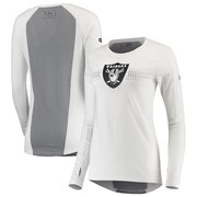 Add Oakland Raiders Under Armour Women's Combine Authentic Dot Stripe Long Sleeve Favorites T-Shirt - White To Your NFL Collection