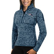 Add New England Patriots Antigua Women's Fortune Half-Zip Sweater - Heather Navy To Your NFL Collection