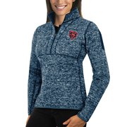 Add Chicago Bears Antigua Women's Fortune Half-Zip Sweater - Heather Navy To Your NFL Collection