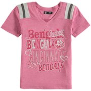 Add Cincinnati Bengals 5th & Ocean by New Era Girls Youth Love of the Game Tri-Blend V-Neck T-Shirt - Pink To Your NFL Collection