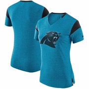 Add Carolina Panthers Nike Women's Fan V-Neck T-Shirt - Heathered Blue To Your NFL Collection