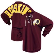 Order Washington Redskins NFL Pro Line by Fanatics Branded Women's Spirit Jersey Long Sleeve Lace Up T-Shirt - Burgundy at low prices.