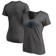 Add Carolina Panthers NFL Pro Line by Fanatics Branded Women's Plus Sizes Distressed Team Logo Tri-Blend T-Shirt - Charcoal To Your NFL Collection