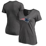 Add New England Patriots NFL Pro Line by Fanatics Branded Women's Plus Sizes Distressed Team Logo Tri-Blend T-Shirt - Charcoal To Your NFL Collection