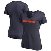 Add Chicago Bears NFL Pro Line by Fanatics Branded Women's Wordmark V-Neck T-Shirt - Navy To Your NFL Collection