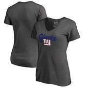 Add New York Giants NFL Pro Line by Fanatics Branded Women's Freehand V-Neck T-Shirt - Dark Heathered Gray To Your NFL Collection
