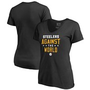 Add Pittsburgh Steelers NFL Pro Line by Fanatics Branded Women's Against The World V-Neck T-Shirt - Black To Your NFL Collection