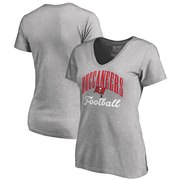 Add Tampa Bay Buccaneers NFL Pro Line by Fanatics Branded Women's Victory Script Plus Size V-Neck T-Shirt - Heathered Gray To Your NFL Collection