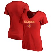 Add Tampa Bay Buccaneers NFL Pro Line by Fanatics Branded Women's Vintage Team Lockup Plus Size V-Neck T-Shirt - Red To Your NFL Collection