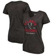 Add Atlanta Falcons NFL Pro Line by Fanatics Branded Women's Timeless Collection Vintage Arch Tri-Blend V-Neck T-Shirt - Black To Your NFL Collection