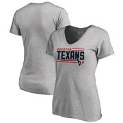 Add Houston Texans NFL Pro Line by Fanatics Branded Women's Iconic Collection On Side Stripe Plus Size V-Neck T-Shirt - Ash To Your NFL Collection