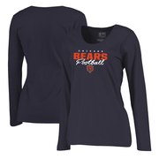 Add Chicago Bears NFL Pro Line by Fanatics Branded Women's Iconic Collection Script Assist Plus Size Long Sleeve T-Shirt - Navy To Your NFL Collection