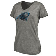 Add Carolina Panthers NFL Pro Line Women's Distressed Team Tri-Blend T-Shirt - Ash To Your NFL Collection