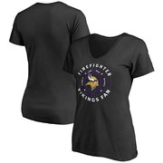 Add Minnesota Vikings NFL Pro Line Women's Firefighter V-Neck T-Shirt - Black To Your NFL Collection