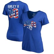 Add Todd Gurley II Los Angeles Rams NFL Pro Line by Fanatics Branded Women's Banner Wave Name & Number T-Shirt - Royal To Your NFL Collection