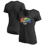 Add Miami Dolphins NFL Pro Line by Fanatics Branded Women's Pride T-Shirt - Black To Your NFL Collection