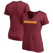 Add Washington Redskins NFL Pro Line by Fanatics Branded Women's Wordmark V-Neck T-Shirt - Burgundy To Your NFL Collection