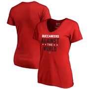 Add Tampa Bay Buccaneers NFL Pro Line by Fanatics Branded Women's Against The World V-Neck T-Shirt - Red To Your NFL Collection