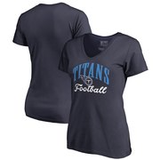 Add Tennessee Titans NFL Pro Line by Fanatics Branded Women's Victory Script V-Neck T-Shirt -Navy To Your NFL Collection