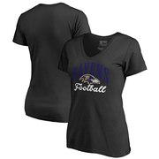 Add Baltimore Ravens NFL Pro Line by Fanatics Branded Women's Victory Script V-Neck T-Shirt -Black To Your NFL Collection