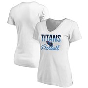 Add Tennessee Titans NFL Pro Line by Fanatics Branded Women's Free Line Plus Size V-Neck T-Shirt - White To Your NFL Collection