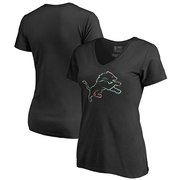 Add Detroit Lions NFL Pro Line by Fanatics Branded Women's Lovely V-Neck T-Shirt - Black To Your NFL Collection