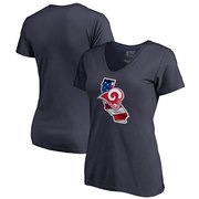 Add Los Angeles Rams NFL Pro Line by Fanatics Branded Women's Banner State V-Neck T-Shirt – Navy To Your NFL Collection