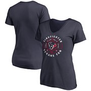 Add Houston Texans NFL Pro Line Women's Firefighter V-Neck T-Shirt - Navy To Your NFL Collection