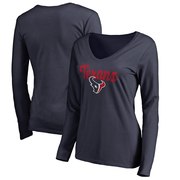 Add Houston Texans Women's Plus Sizes Freehand Long Sleeve T-Shirt - Navy To Your NFL Collection