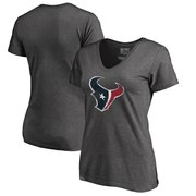 Add Houston Texans NFL Pro Line by Fanatics Branded Women's Plus Sizes Distressed Team Logo Tri-Blend T-Shirt - Charcoal To Your NFL Collection