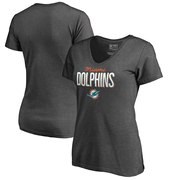 Add Miami Dolphins NFL Pro Line by Fanatics Branded Women's Plus Sizes Nostalgia T-Shirt - Heather Gray To Your NFL Collection