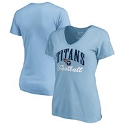 Add Tennessee Titans NFL Pro Line by Fanatics Branded Women's Victory Script V-Neck T-Shirt -Light Blue To Your NFL Collection