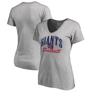 Add New York Giants NFL Pro Line by Fanatics Branded Women's Victory Script V-Neck T-Shirt - Heathered Gray To Your NFL Collection