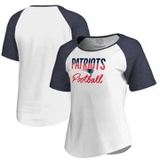 Add New England Patriots NFL Pro Line by Fanatics Branded Women's Free Line Raglan Tri-Blend T-Shirt - White To Your NFL Collection