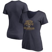 Add Los Angeles Rams NFL Pro Line Women's Faith Family T-Shirt - Navy To Your NFL Collection