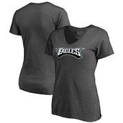 Add Philadelphia Eagles NFL Pro Line by Fanatics Branded Women's Wordmark V-Neck Plus Size T-Shirt - Heathered Gray To Your NFL Collection