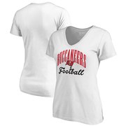Add Tampa Bay Buccaneers NFL Pro Line by Fanatics Branded Women's Victory Script V-Neck T-Shirt -White To Your NFL Collection