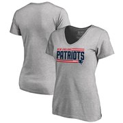 Add New England Patriots NFL Pro Line by Fanatics Branded Women's Iconic Collection On Side Stripe Plus Size V-Neck T-Shirt - Ash To Your NFL Collection