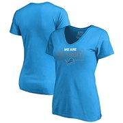 Add Detroit Lions NFL Pro Line by Fanatics Branded Women's We Are Icon V-Neck T-Shirt – Blue To Your NFL Collection