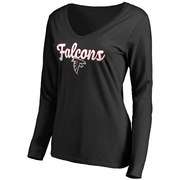 Add Atlanta Falcons NFL Pro Line Women's Freehand V-Neck Long Sleeve T-Shirt - Black To Your NFL Collection