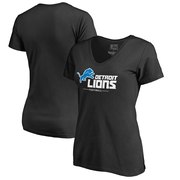 Add Detroit Lions Fanatics Branded Women's Team Lockup V-Neck T-Shirt - Black To Your NFL Collection