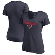 Add Houston Texans NFL Pro Line by Fanatics Branded Women's Freehand V-Neck T-Shirt - Navy To Your NFL Collection