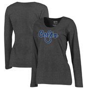 Add Indianapolis Colts NFL Pro Line by Fanatics Branded Women's Freehand Long Sleeve Plus Size T-Shirt - Dark Heathered Gray To Your NFL Collection