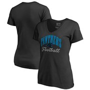 Add Carolina Panthers NFL Pro Line by Fanatics Branded Women's Victory Script V-Neck T-Shirt -Black To Your NFL Collection