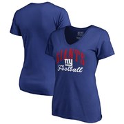 Add New York Giants NFL Pro Line by Fanatics Branded Women's Victory Script Plus Size V-Neck T-Shirt - Royal To Your NFL Collection